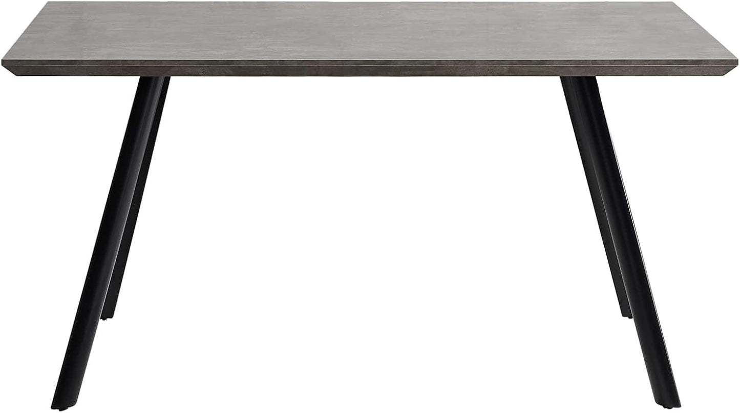 ZckyCine Modern 5-Piece Dining Table Set Rectangular Wood Table with 4 Upholstered Leather Chairs, Seats 4