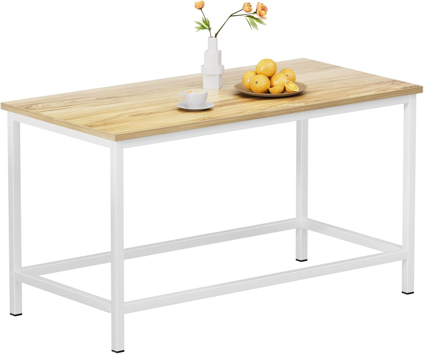SAYGOER Small Rectangular Coffee Table Simple Modern Open Design Minimalist Center Table for Living Room Small Spaces, Easy Assembly, 31.5 x 15.7 x 17.7, Gray Black